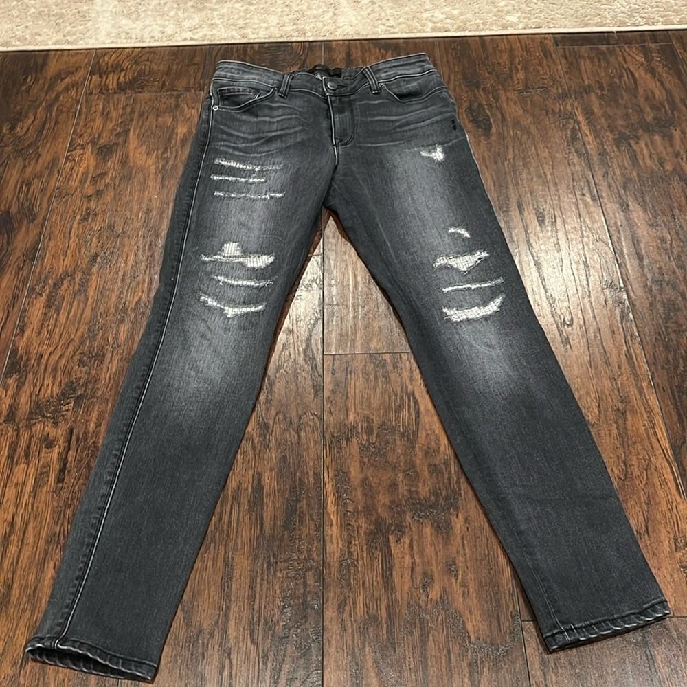 Genetic Los Angeles "Shya" Jeans Size 30 grey distressed mid rise stretchy